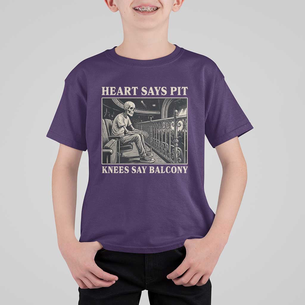 Heart Says Pit Knees Say Balcony T Shirt For Kid Funny Concert Quote - Wonder Print Shop