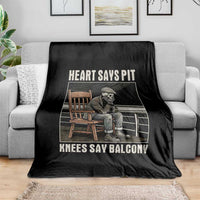 Funny Heart Says Pit Knees Say Balcony Throw Blanket Old Skeleton - Wonder Print Shop