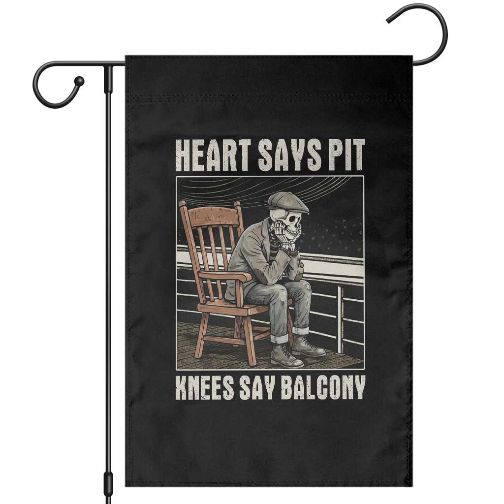 Funny Heart Says Pit Knees Say Balcony Garden Flag Old Skeleton - Wonder Print Shop