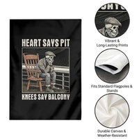 Funny Heart Says Pit Knees Say Balcony Garden Flag Old Skeleton - Wonder Print Shop