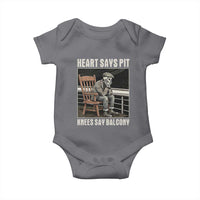 Funny Heart Says Pit Knees Say Balcony Baby Onesie Old Skeleton - Wonder Print Shop