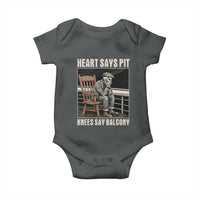 Funny Heart Says Pit Knees Say Balcony Baby Onesie Old Skeleton - Wonder Print Shop