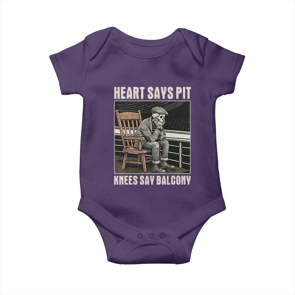 Funny Heart Says Pit Knees Say Balcony Baby Onesie Old Skeleton - Wonder Print Shop