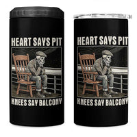 Funny Heart Says Pit Knees Say Balcony 4 in 1 Can Cooler Tumbler Old Skeleton - Wonder Print Shop