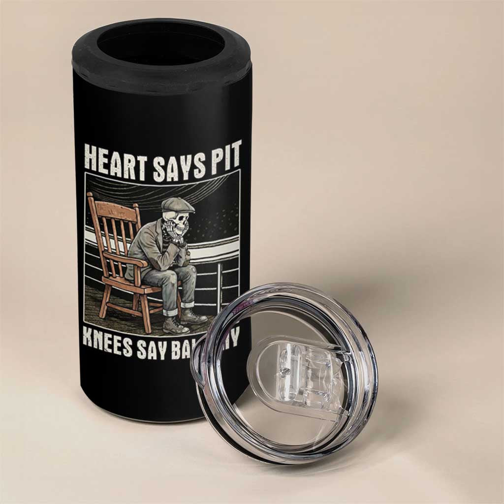 Funny Heart Says Pit Knees Say Balcony 4 in 1 Can Cooler Tumbler Old Skeleton - Wonder Print Shop