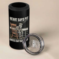 Funny Heart Says Pit Knees Say Balcony 4 in 1 Can Cooler Tumbler Old Skeleton - Wonder Print Shop