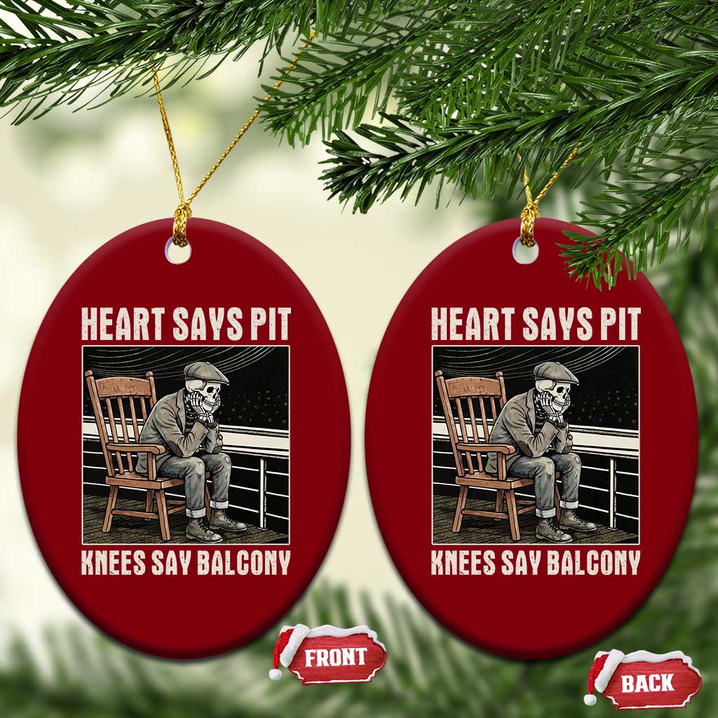 Funny Heart Says Pit Knees Say Balcony Ceramic Ornament Old Skeleton - Wonder Print Shop
