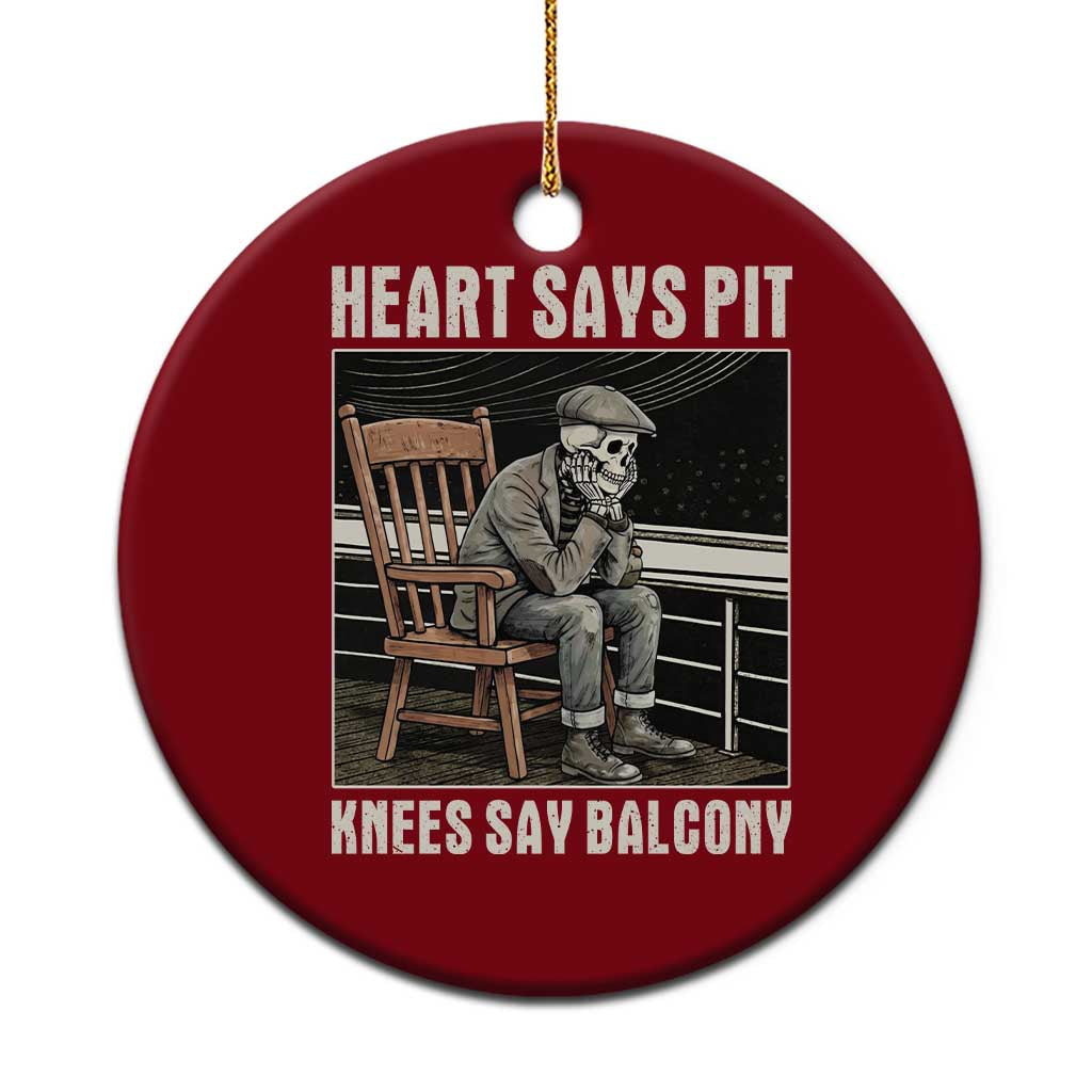 Funny Heart Says Pit Knees Say Balcony Ceramic Ornament Old Skeleton - Wonder Print Shop