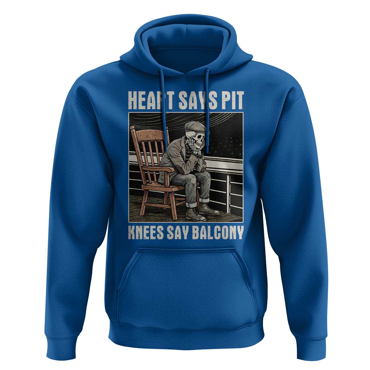 Funny Heart Says Pit Knees Say Balcony Hoodie Old Skeleton - Wonder Print Shop