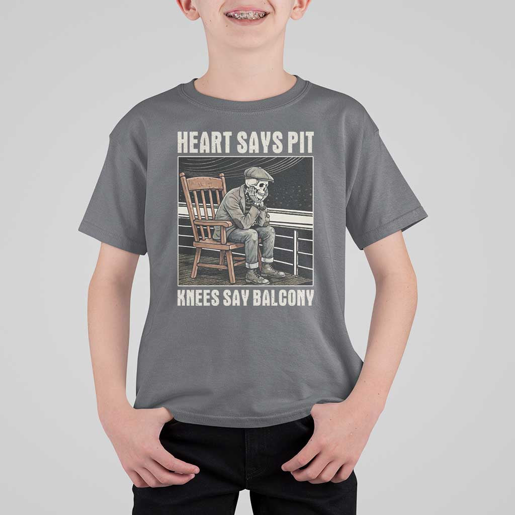 Funny Heart Says Pit Knees Say Balcony T Shirt For Kid Old Skeleton - Wonder Print Shop