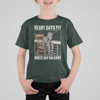 Funny Heart Says Pit Knees Say Balcony T Shirt For Kid Old Skeleton - Wonder Print Shop