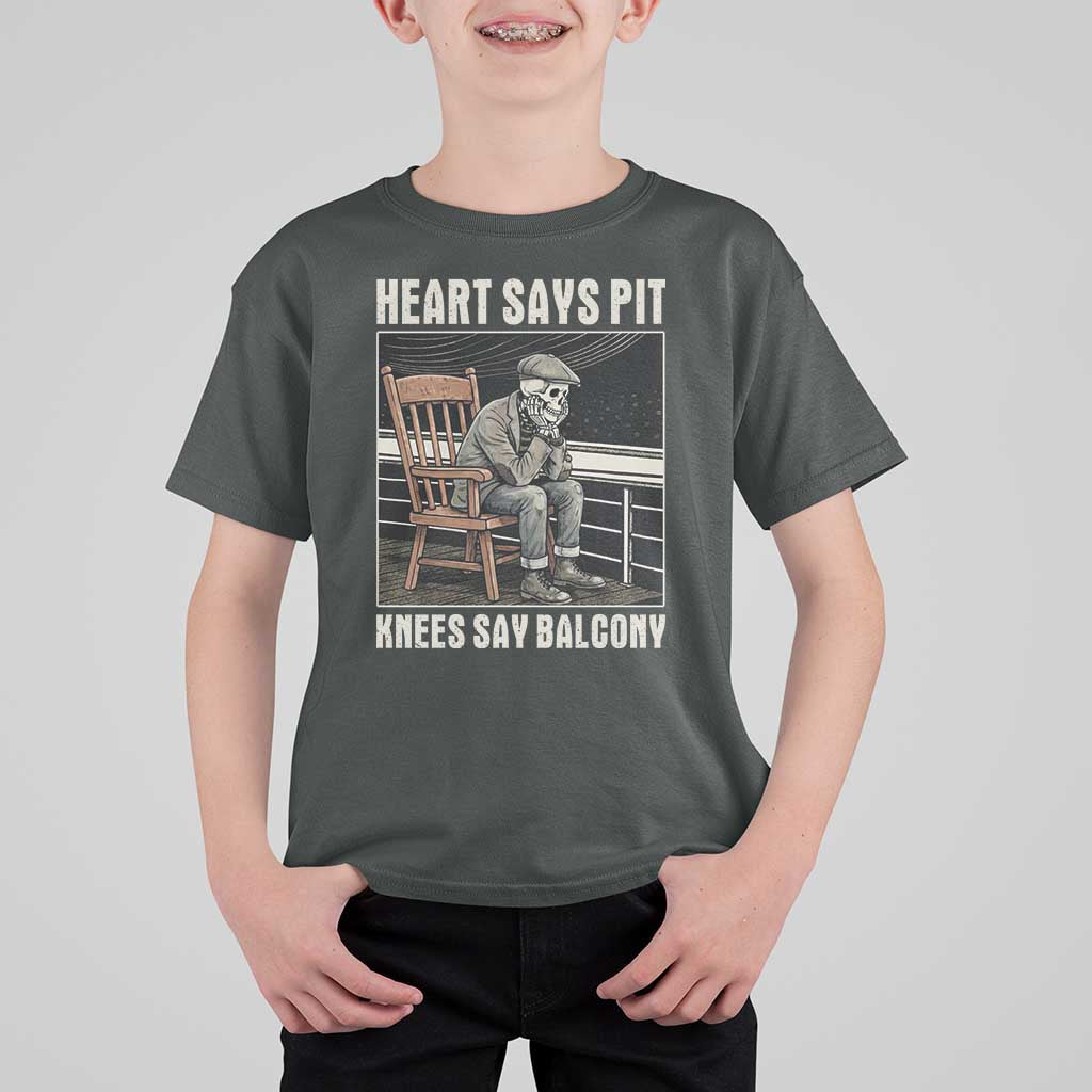 Funny Heart Says Pit Knees Say Balcony T Shirt For Kid Old Skeleton - Wonder Print Shop