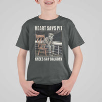 Funny Heart Says Pit Knees Say Balcony T Shirt For Kid Old Skeleton - Wonder Print Shop