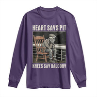 Funny Heart Says Pit Knees Say Balcony Long Sleeve Shirt Old Skeleton - Wonder Print Shop
