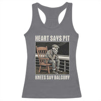 Funny Heart Says Pit Knees Say Balcony Racerback Tank Top Old Skeleton - Wonder Print Shop