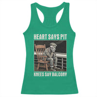 Funny Heart Says Pit Knees Say Balcony Racerback Tank Top Old Skeleton - Wonder Print Shop