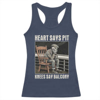 Funny Heart Says Pit Knees Say Balcony Racerback Tank Top Old Skeleton - Wonder Print Shop