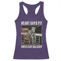 Funny Heart Says Pit Knees Say Balcony Racerback Tank Top Old Skeleton - Wonder Print Shop