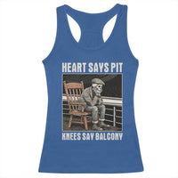 Funny Heart Says Pit Knees Say Balcony Racerback Tank Top Old Skeleton - Wonder Print Shop