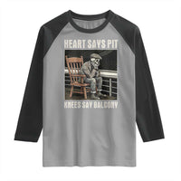 Funny Heart Says Pit Knees Say Balcony Raglan Shirt Old Skeleton - Wonder Print Shop