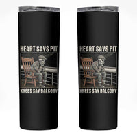 Funny Heart Says Pit Knees Say Balcony Skinny Tumbler Old Skeleton - Wonder Print Shop