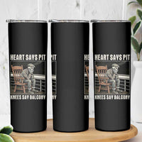 Funny Heart Says Pit Knees Say Balcony Skinny Tumbler Old Skeleton - Wonder Print Shop