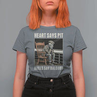 Funny Heart Says Pit Knees Say Balcony T Shirt For Women Old Skeleton - Wonder Print Shop