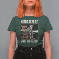 Funny Heart Says Pit Knees Say Balcony T Shirt For Women Old Skeleton - Wonder Print Shop
