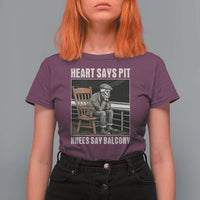 Funny Heart Says Pit Knees Say Balcony T Shirt For Women Old Skeleton - Wonder Print Shop