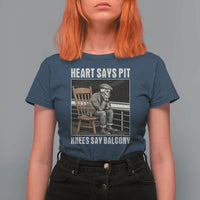 Funny Heart Says Pit Knees Say Balcony T Shirt For Women Old Skeleton - Wonder Print Shop