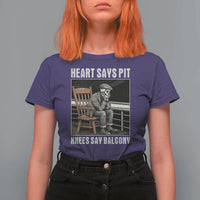 Funny Heart Says Pit Knees Say Balcony T Shirt For Women Old Skeleton - Wonder Print Shop