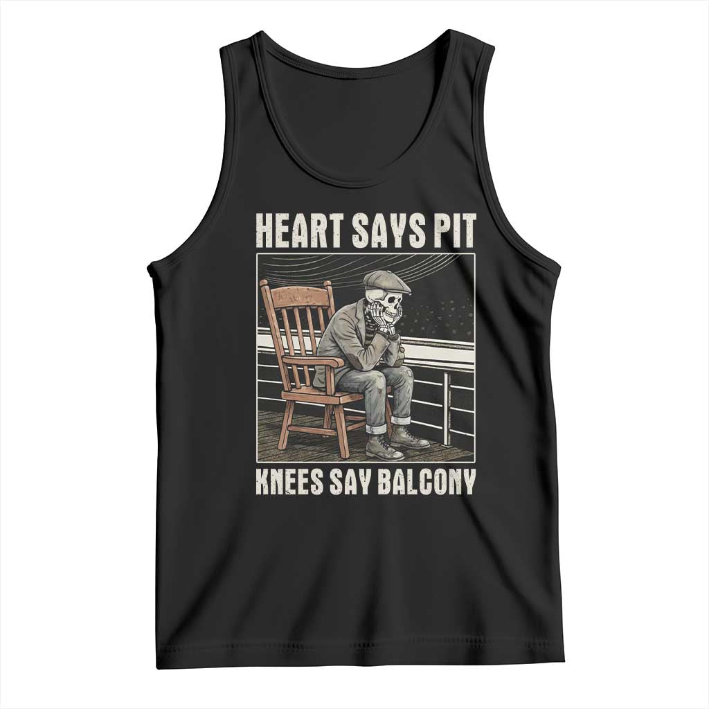 Funny Heart Says Pit Knees Say Balcony Tank Top Old Skeleton - Wonder Print Shop