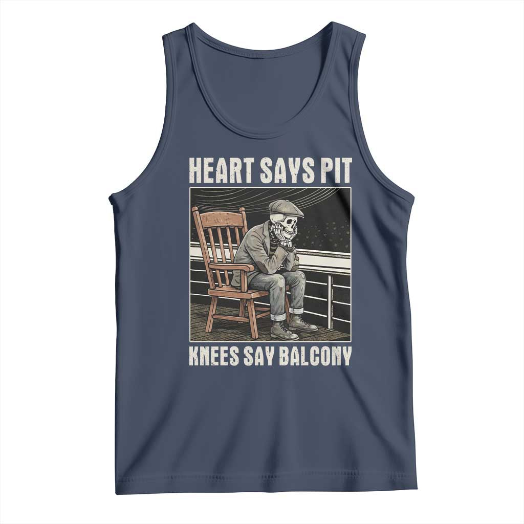 Funny Heart Says Pit Knees Say Balcony Tank Top Old Skeleton - Wonder Print Shop