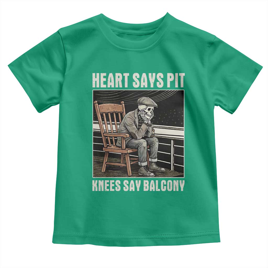 Funny Heart Says Pit Knees Say Balcony Toddler T Shirt Old Skeleton - Wonder Print Shop