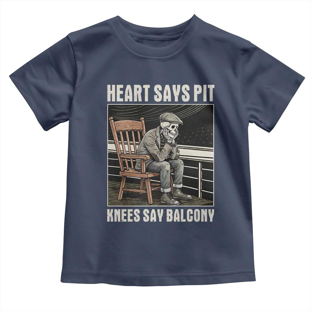 Funny Heart Says Pit Knees Say Balcony Toddler T Shirt Old Skeleton - Wonder Print Shop