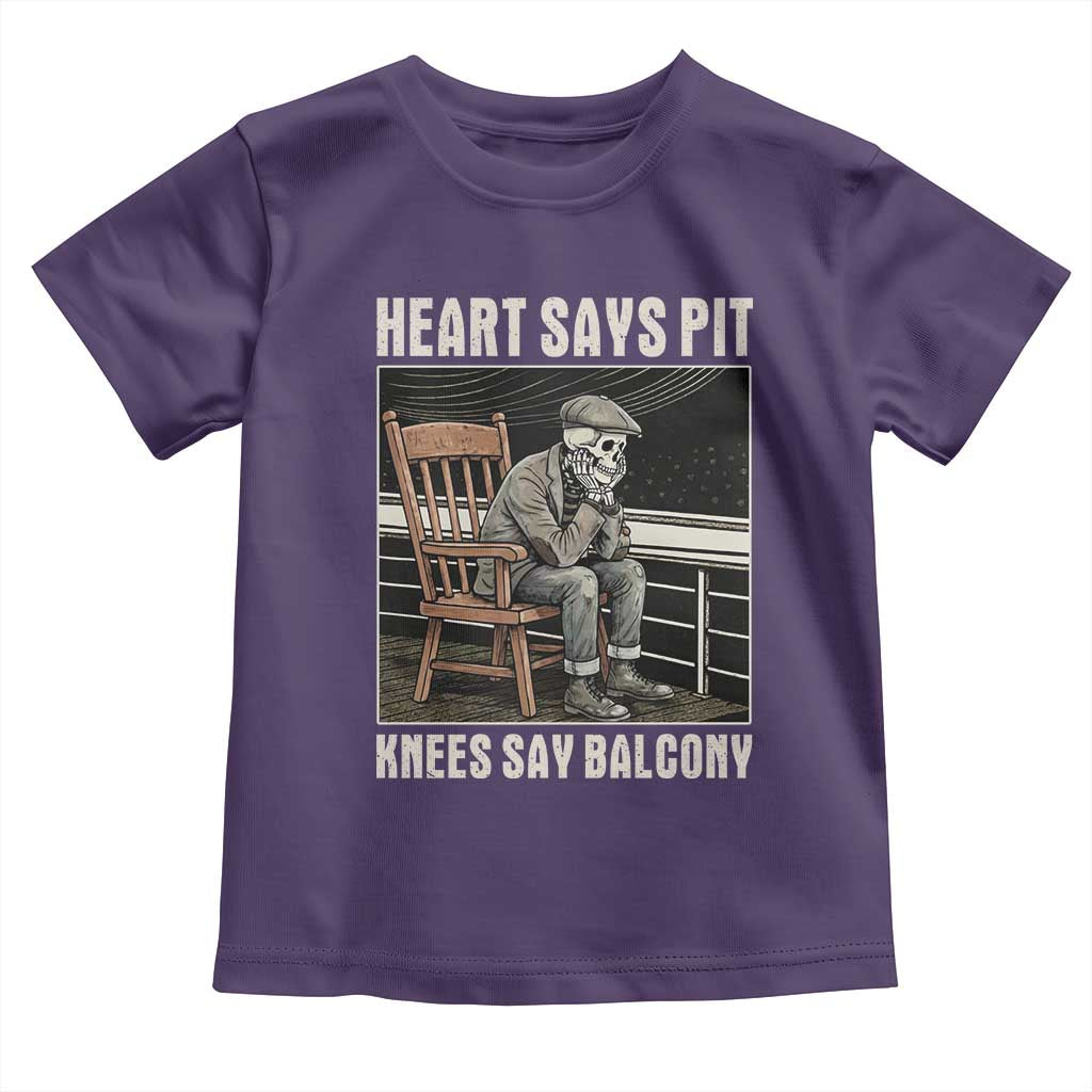 Funny Heart Says Pit Knees Say Balcony Toddler T Shirt Old Skeleton - Wonder Print Shop