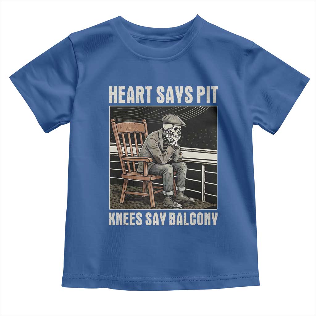 Funny Heart Says Pit Knees Say Balcony Toddler T Shirt Old Skeleton - Wonder Print Shop