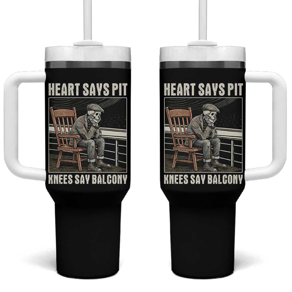 Funny Heart Says Pit Knees Say Balcony Tumbler With Handle Old Skeleton - Wonder Print Shop