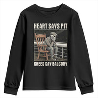 Funny Heart Says Pit Knees Say Balcony Youth Sweatshirt Old Skeleton - Wonder Print Shop