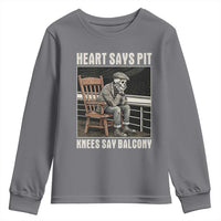 Funny Heart Says Pit Knees Say Balcony Youth Sweatshirt Old Skeleton - Wonder Print Shop