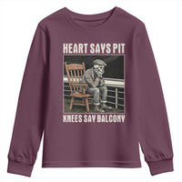 Funny Heart Says Pit Knees Say Balcony Youth Sweatshirt Old Skeleton - Wonder Print Shop