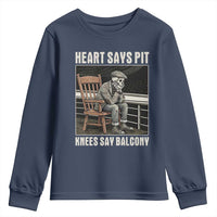 Funny Heart Says Pit Knees Say Balcony Youth Sweatshirt Old Skeleton - Wonder Print Shop