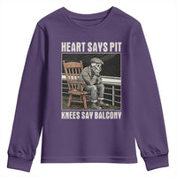 Funny Heart Says Pit Knees Say Balcony Youth Sweatshirt Old Skeleton - Wonder Print Shop