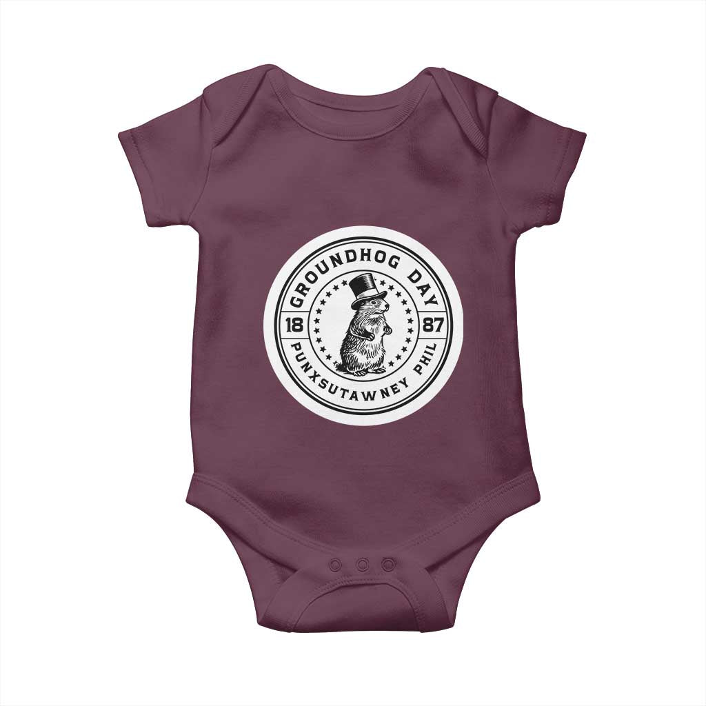 Punxsutawney Phil Groundhog Day Baby Onesie Funny Woodchuck Day 1887