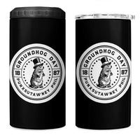 Punxsutawney Phil Groundhog Day 4 in 1 Can Cooler Tumbler Funny Woodchuck Day 1887
