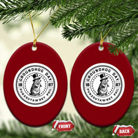 Punxsutawney Phil Groundhog Day Ceramic Ornament Funny Woodchuck Day 1887