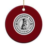 Punxsutawney Phil Groundhog Day Ceramic Ornament Funny Woodchuck Day 1887