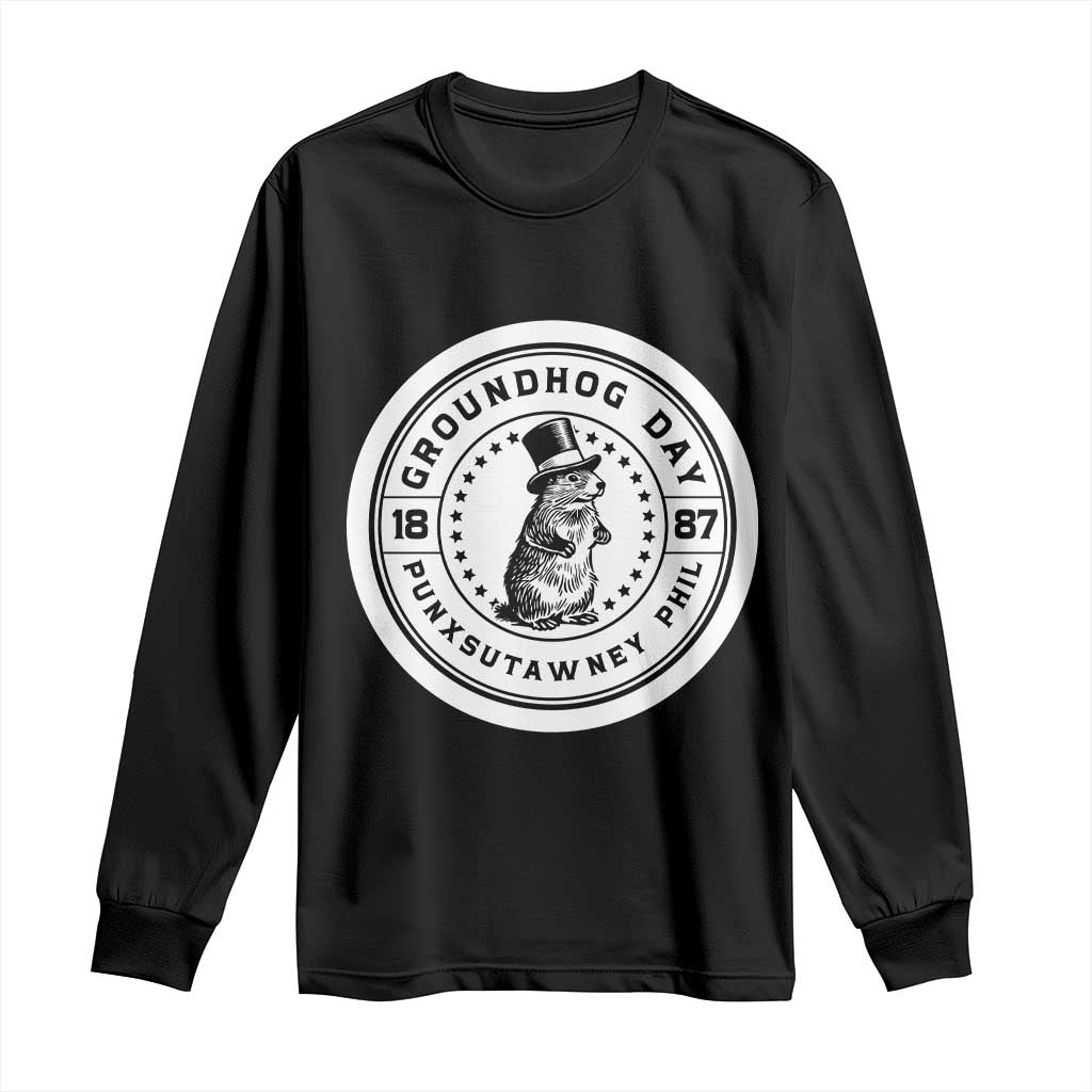 Punxsutawney Phil Groundhog Day Long Sleeve Shirt Funny Woodchuck Day 1887