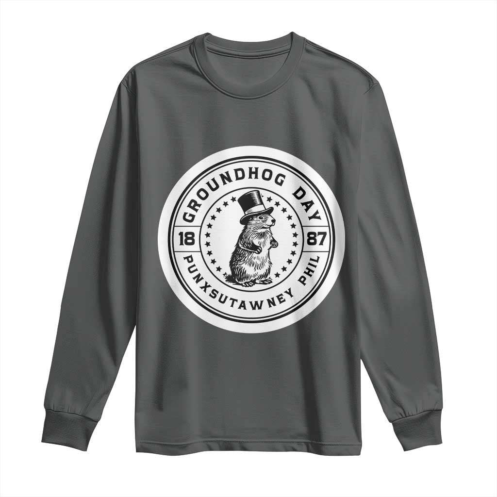 Punxsutawney Phil Groundhog Day Long Sleeve Shirt Funny Woodchuck Day 1887