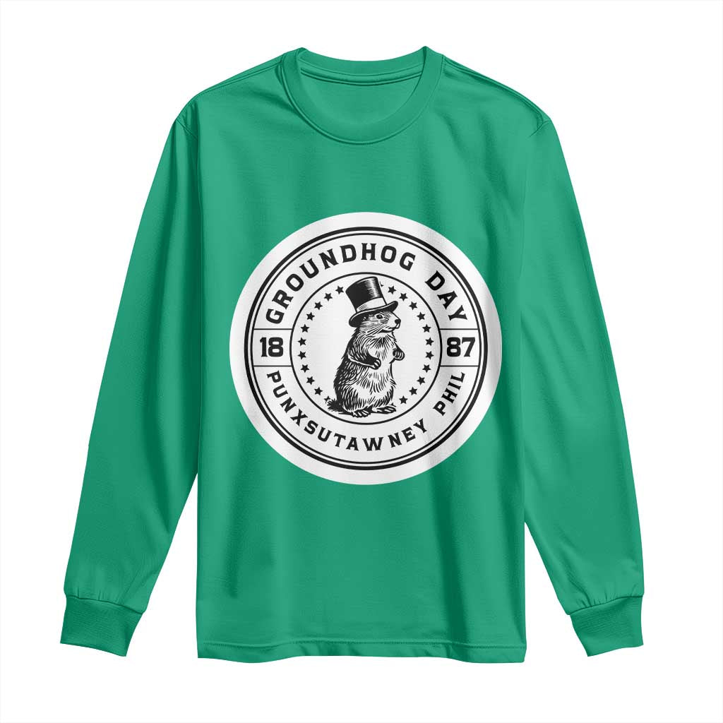 Punxsutawney Phil Groundhog Day Long Sleeve Shirt Funny Woodchuck Day 1887